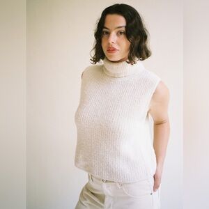 Djerf Avenue Turtleneck Top Cream in Cream